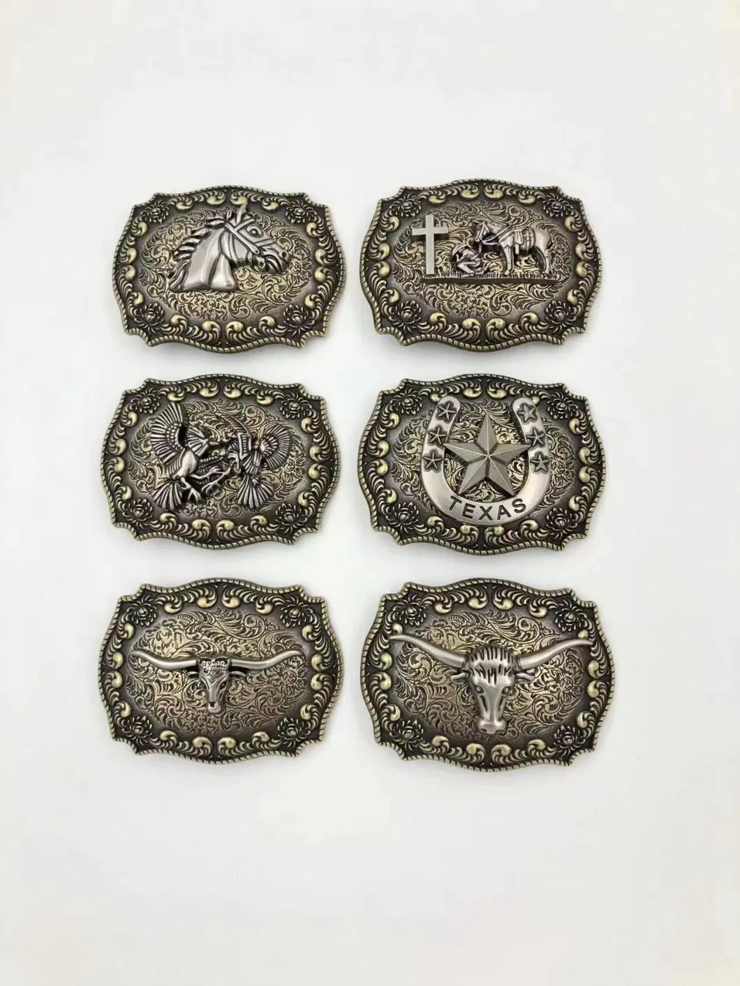 Western Glide Belt Buckle Alloy Slider Adjuster Shoulder Zinc Alloy Strap Buckles Silver Gold Bull Horn Belt Buckle