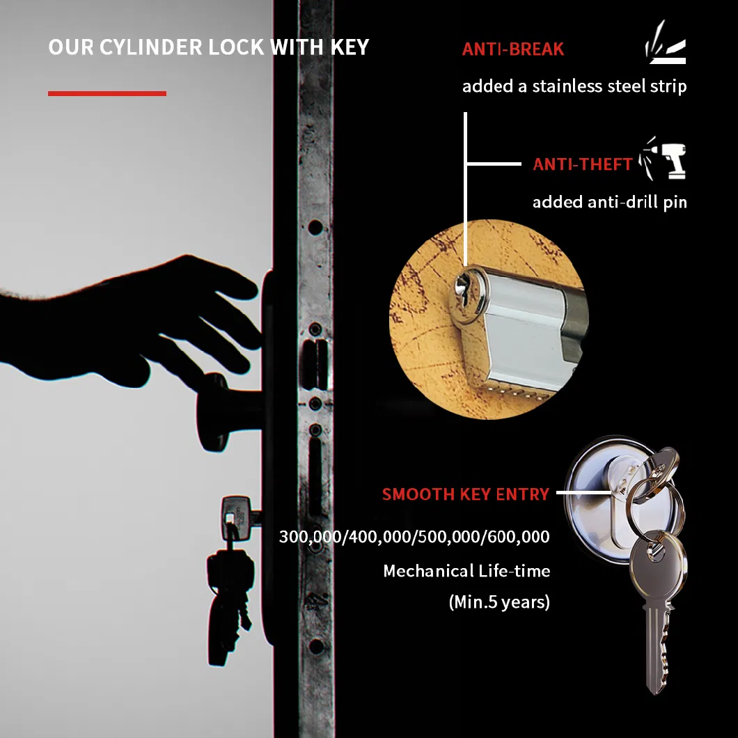 40-160mm Double-Row Pin Single Door Cylinder Lock with Thumb Turn